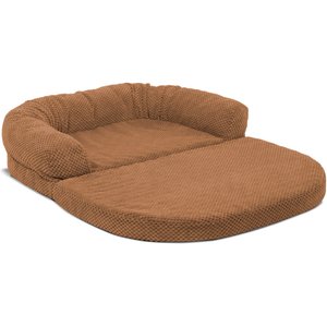 Precious Tails Chenille Round Orthopedic Sofa at & Dog Bed, Tan, Large