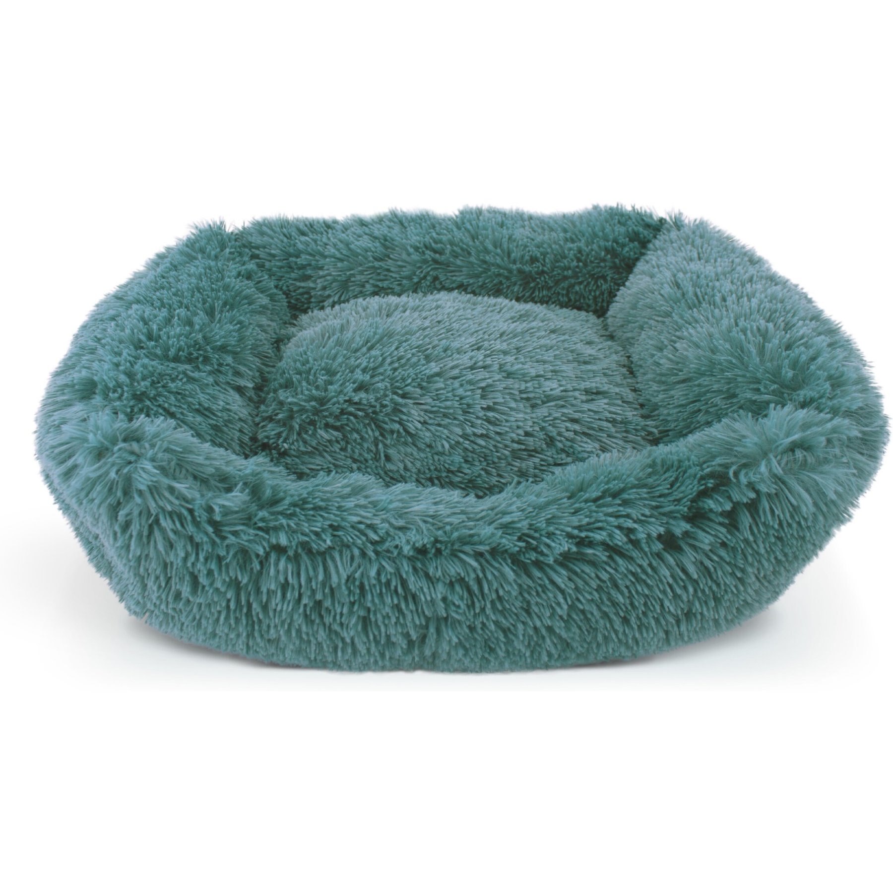 Precious Tails Super Lux Shaggy Fur Bolster Cat & Dog Bed With 