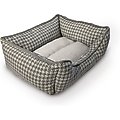 Precious Tails Houndstooth Orthopedic Memory Foam Bolster Cat & Dog Bed