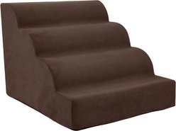 Precious Tails High Density Foam Scalloped 4 Steps Dog & Cat Stairs, Brown slide 2 of 9