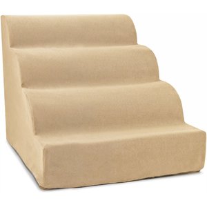 Precious Tails High Density Foam Scalloped 4 Steps Dog & Cat Stairs, Camel