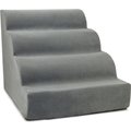 Precious Tails High Density Foam Scalloped 4 Steps Dog & Cat Stairs, Gray
