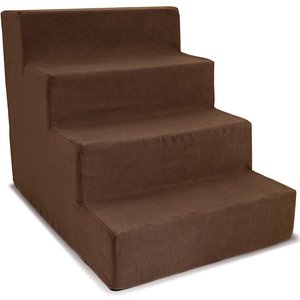 Precious Tails High Density Foam 4 Steps Dog & Cat Stairs, Brown