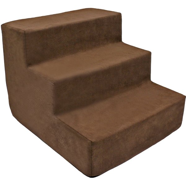 BEST PET SUPPLIES Foam Cat & Dog Stairs, White Lambswool, 3Step