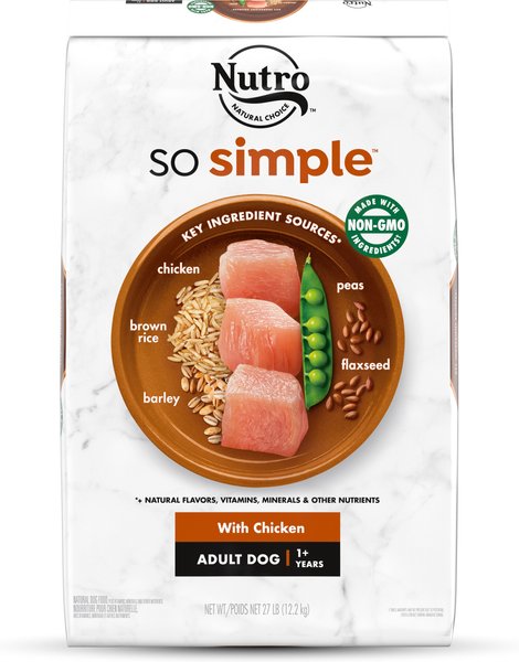 NUTRO SO SIMPLE Adult Chicken & Rice Recipe Natural Dry Dog Food, 27-lb bag slide 1 of 9
