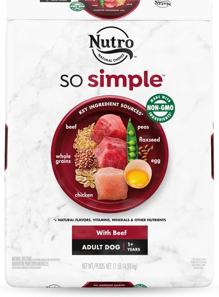Nutro SO SIMPLE Adult Beef & Rice Recipe Natural Dry Dog Food, 11-lb bag slide 1 of 9