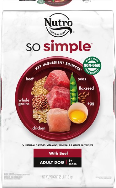 NUTRO SO SIMPLE Adult Beef & Rice Recipe Natural Dry Dog Food, 25-lb bag slide 1 of 9
