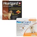 Heartgard Plus Chew for Dogs, 51-100 lbs, (Brown Box), 6 Chews (6-mos. supply) & NexGard Chew for Dogs, 4-10 lbs, (Orange Box), 6 Chews (6-mos. supply)