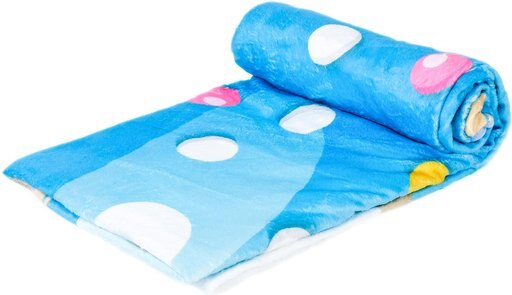 HappyCare Textiles Donut Blanket, Sky Blue Dots Sprinkle, 60-in