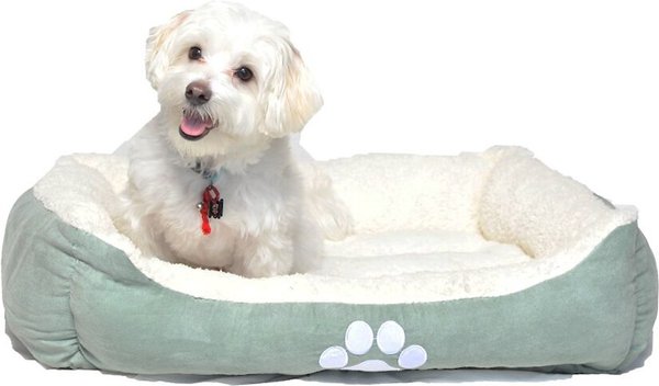 HappyCare Textiles Reversible Signature Bolster Dog Bed, Teal slide 1 of 6