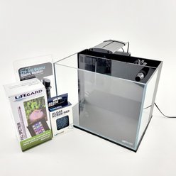 Lifegard Aquatics Low Iron Chrystal Built-In Back Filter Fish Aquarium Kit, 4-gal