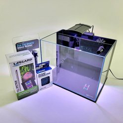 Lifegard Aquatics Low Iron Chrystal Built-In Back Filter Fish Aquarium Kit, 4-gal slide 2 of 8