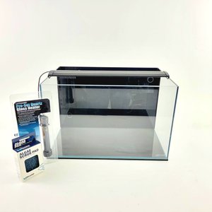 Lifegard Aquatics Low Iron Chrystal Built-In Back Filter Fish Aquarium Kit, 10-gal