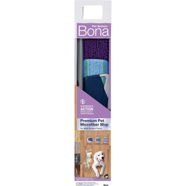 Bona Pet System, Microfiber Sweeping Pad for Multi-Surface Floors,  Electrostatic Action Attracts Pet Hair, Dander, and Allergens