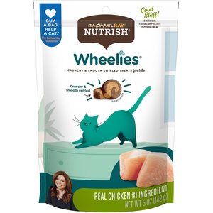 Rachael Ray Nutrish Wheelies Chicken Cat Treats, 5-oz pouch, case of 6