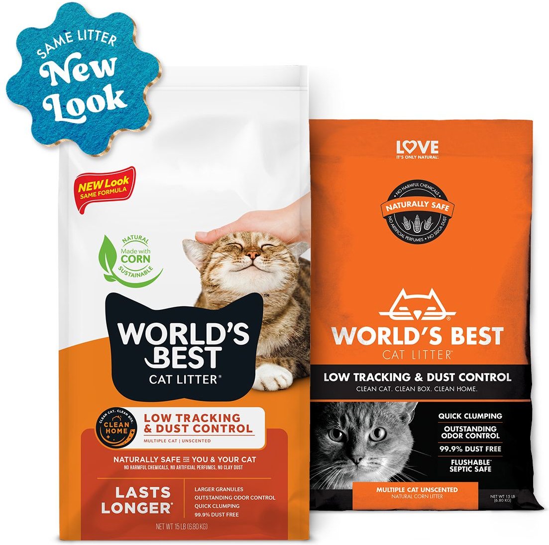 WORLD'S BEST Low Tracking & Dust Control Multiple Cat Litter, 28lb