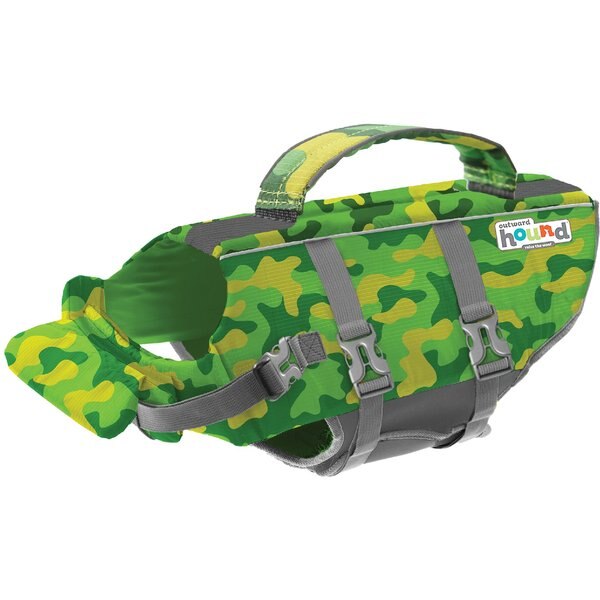 OUTWARD HOUND Granby Splash Dog Life Jacket, Camo, Small
