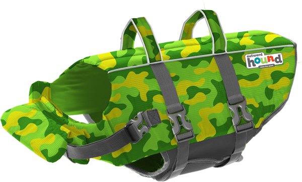 Outward Hound Granby Splash Dog Life Jacket, Camo, Medium slide 1 of 8