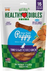 Nylabone Healthy Edibles Puppy Turkey & Sweet Potato Flavor Dog Bone, X-Small, 16 count