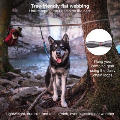 Show full view: Kurgo Ridgeline Camping Dog Tie Out Zipline, Grey slide 3 of 7