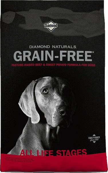 Diamond Naturals Grain-Free Beef & Sweet Potato Formula Dry Dog Food, 28-lb bag, bundle of 2 slide 1 of 5