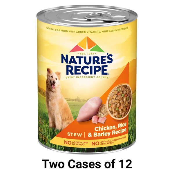 Nature's Recipe Original Chicken, Rice & Barley Recipe Stew Canned Dog Food, 13.2-oz, case of 12, bundle of 2 slide 1 of 8