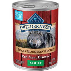 Blue Buffalo Wilderness Rocky Mountain Recipe Red Meat Dinner Adult Grain-Free Canned Dog Food, 12.5-oz, case of 24