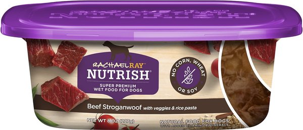 Rachael Ray Nutrish Natural Beef Stroganwoof Natural Wet Dog Food, 8-oz tub, case of 8, bundle of 2 slide 1 of 7