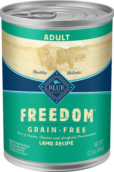 Blue Buffalo Freedom Adult Lamb Recipe Grain-Free Canned Dog Food, 12.5-oz, case of 12, bundle of 2 slide 1 of 8