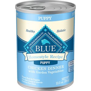 Blue Buffalo Homestyle Recipe Puppy Chicken Dinner with Garden Vegetables Canned Dog Food, 12.5-oz, case of 24