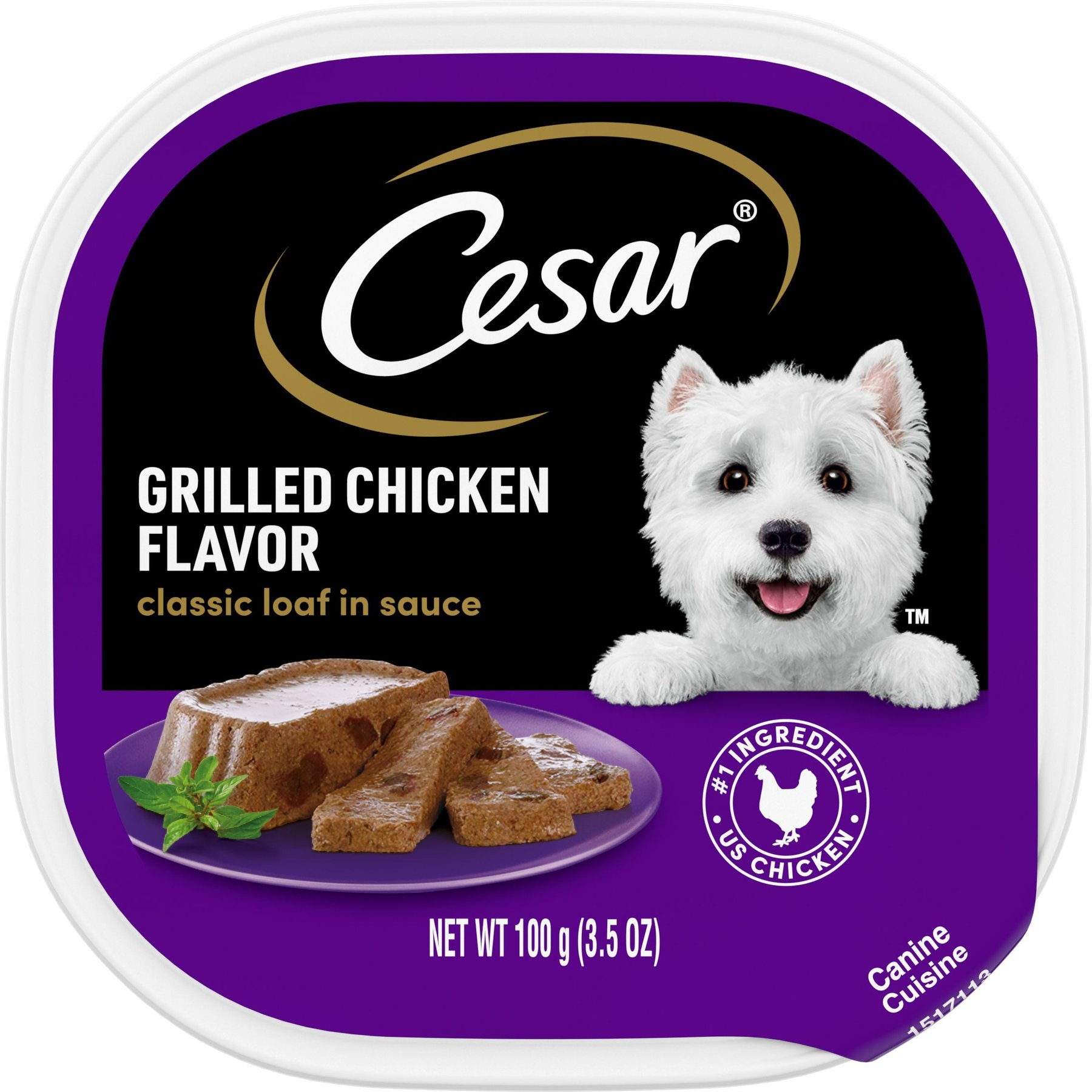 Cesar Classic Loaf in Sauce Grilled Chicken Flavor Grain Free Small Breed Adult Wet Dog Food Trays