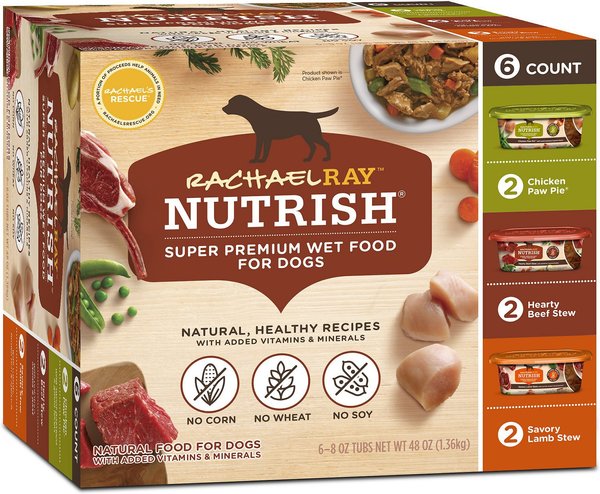 Rachael Ray Nutrish Natural Variety Pack Wet Dog Food, 8-oz tub, case of 6, bundle of 2 slide 1 of 7