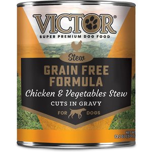 VICTOR Chicken & Vegetables Stew Cuts in Gravy Grain-Free Canned Dog Food, 13.2-oz, case of 12, bundle of 2