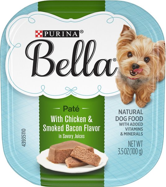 Purina Bella Small Breed Chicken & Smoked Bacon Flavors Dog Food Trays, 3.5-oz, case of 12, bundle of 2 slide 1 of 9
