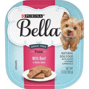 Purina Bella with Beef in Savory Juices Small Breed Wet Dog Food Trays, 3.5-oz, case of 12, bundle of 2