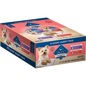 Blue Buffalo Divine Delights Pate Small Breed Variety Pack Filet Mignon & Porterhouse Flavor Dog Food Trays, 3.5-oz, case of 24