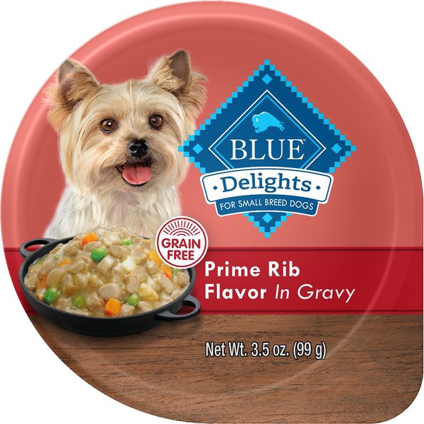 BLUE BUFFALO Divine Delights Prime Rib Flavor Hearty Gravy Dog Food Trays 3.5 oz case of 24 Chewy