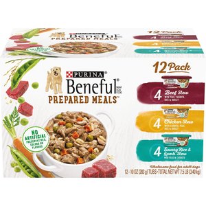 Purina Beneful Prepared Meals Variety Pack Wet Dog Food, 10-oz, case of 12, bundle of 2