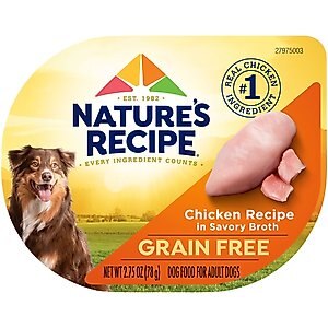 Nature's Recipe Grain-Free Chicken Recipe in Broth Wet Dog Food, 2.75-oz, case of 24