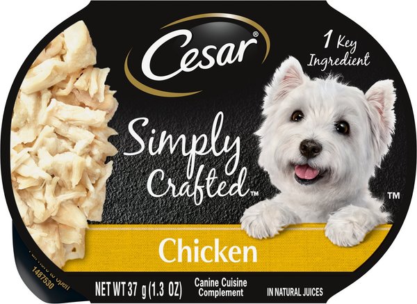 Cesar Simply Crafted Chicken Limited-Ingredient Wet Dog Food Topper, 1.3-oz, case of 10, bundle of 2 slide 1 of 9
