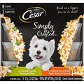 Cesar Simply Crafted Variety Pack Chicken, Carrots, Potatoes & Peas & Chicken, Sweet Potato, Apple, Barley & Spinach Limited-Ingredient Wet Dog Food Topper, 1.3-oz, pack of 8, bundle of 2