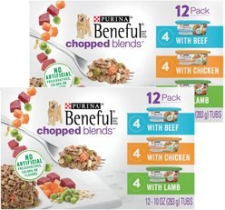 Purina Beneful Chopped Blends Variety Pack Wet Dog Food, 10-oz, case of 24