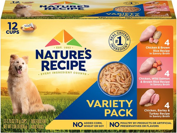 Nature's Recipe Original Variety Pack Canned Dog Food, 2.75-oz, case of 24, bundle of 2 slide 1 of 6