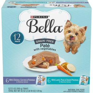 Purina Bella Small Breed Chicken & Lamb Variety Pack Grain-Free Wet Dog Food Trays, 3.5-oz tray, case of 12, bundle of 2