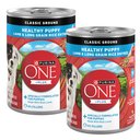 Purina ONE +Plus Classic Ground Healthy Puppy Lamb & Long Grain Rice Entree Canned Dog Food, 13-oz can, bundle of 24 