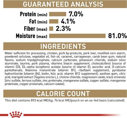 Show full view: Royal Canin Breed Health Nutrition Chihuahua Loaf In Gravy Pouch Dog Food, 3-oz, case of 12, bundle of 2 slide 5 of 12