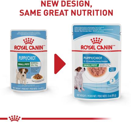 Show full view: Royal Canin Small Puppy Wet Dog Food, 3-oz pouch, case of 12, 3-oz pouch, case of 12, bundle of 2 slide 5 of 14