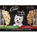 Cesar Simply Crafted Variety Pack Chicken, Carrots & Green Beans & Beef, Chicken, Purple Potatoes, Peas & Carrots Adult Wet Dog Food Topper, 1.3-oz can, 32 count