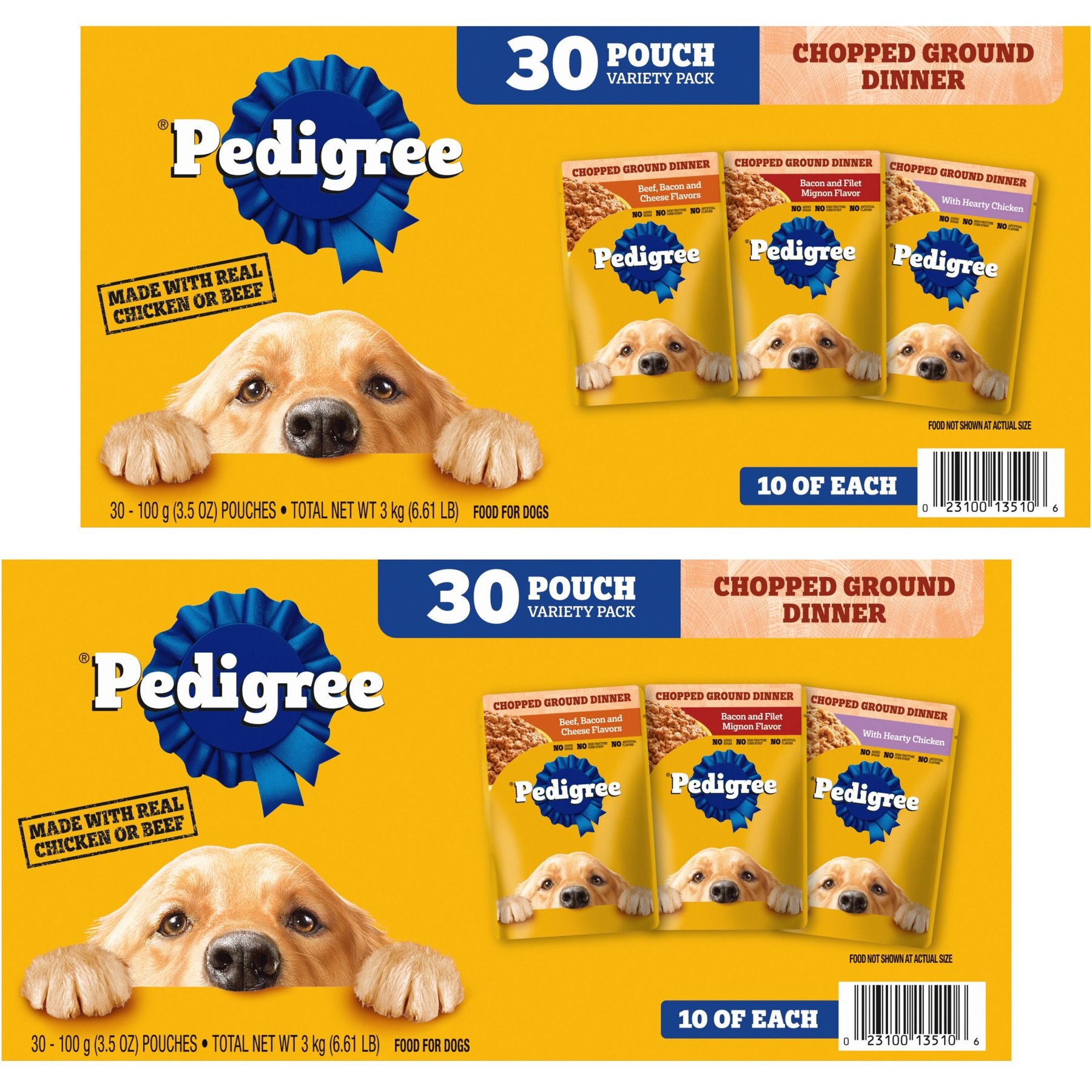 PEDIGREE Chopped Ground Dinner Variety Pack Adult Wet Dog Food 3.5 oz pouch case of 60 Chewy