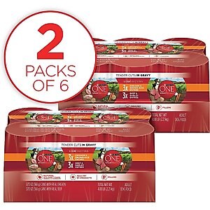 Purina ONE SmartBlend Tender Cuts in Gravy Variety Pack Wet Dog Food, 13-oz can, case of 24